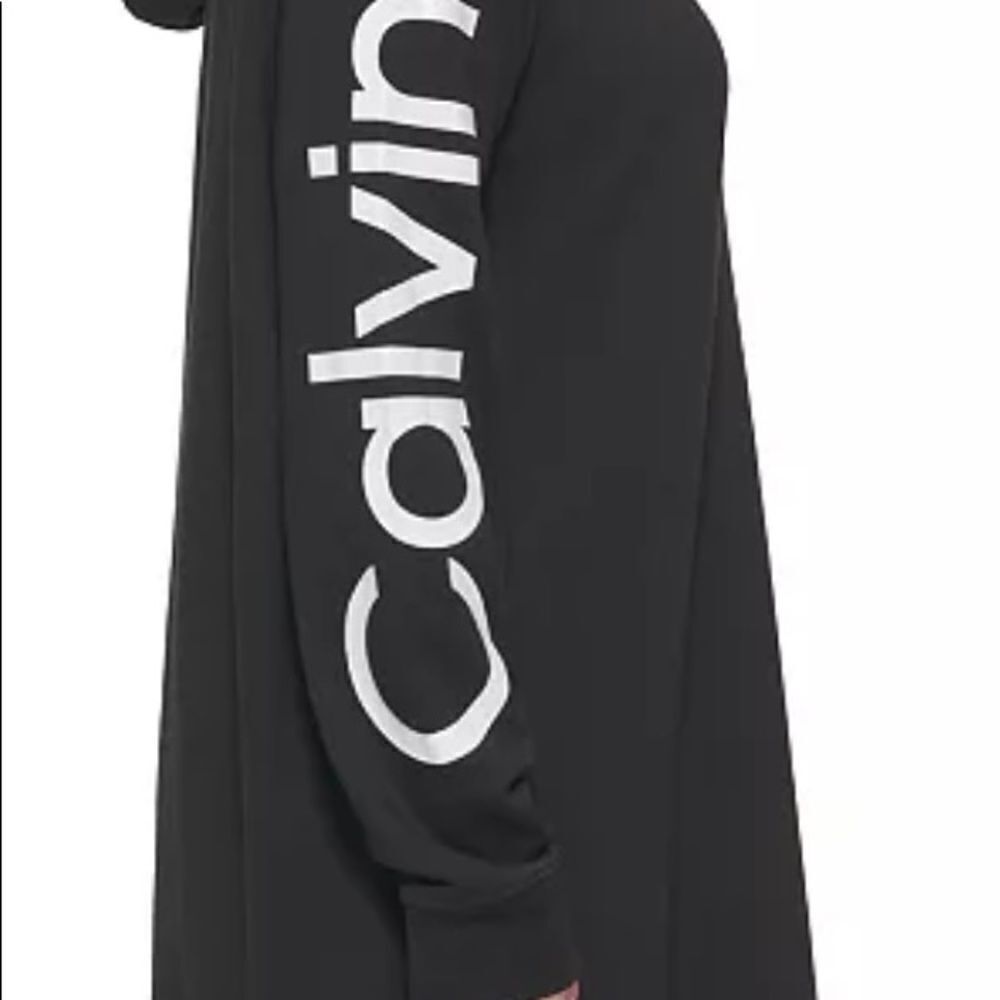 Trendy Small Size Calvin Klein Logo Hoodie Dress - Picture 4 of 5